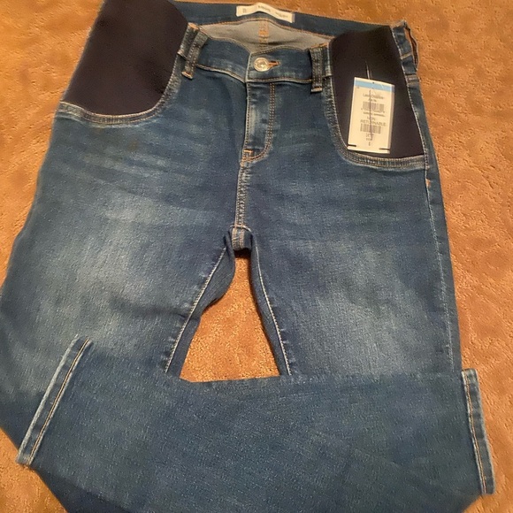 Mango Maternity Skinny Blue Jeans Mid Rise New Size 6 - Picture 9 of 11
